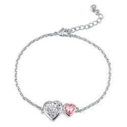 Monemel Swarovski® Crystals Pink Heart  Bracelet